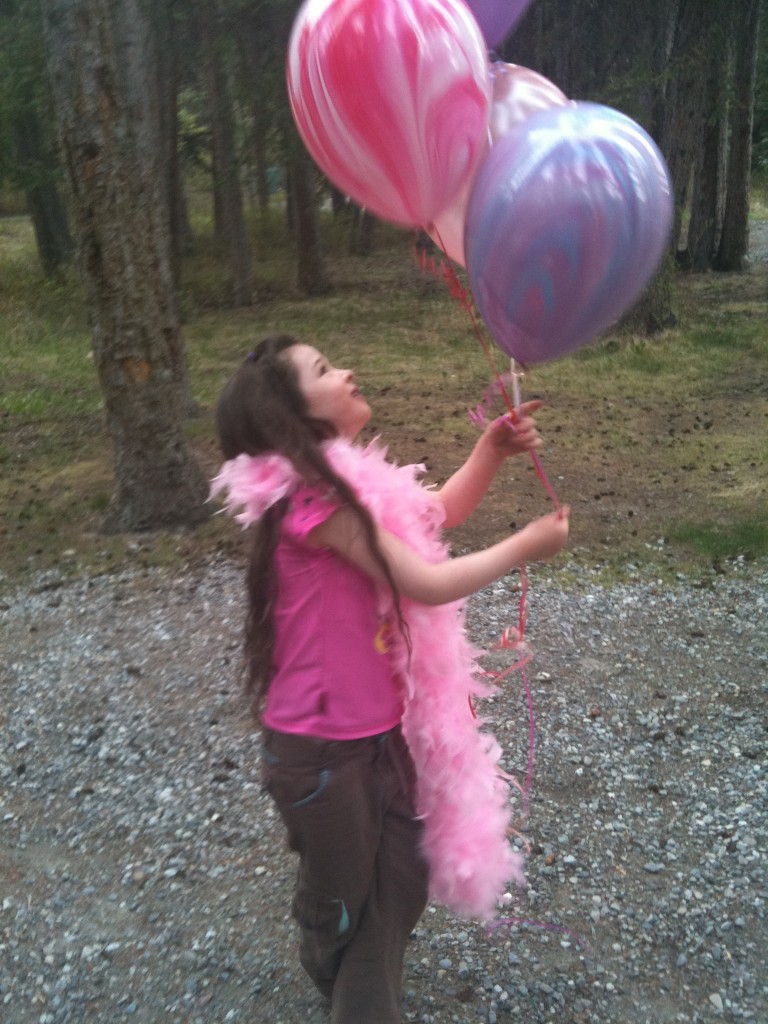 Grace and balloons
