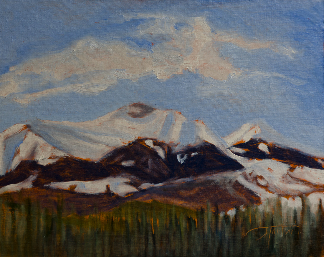 Moose Mountain plein air oil painting by Canadian Artist Janice Tanton.