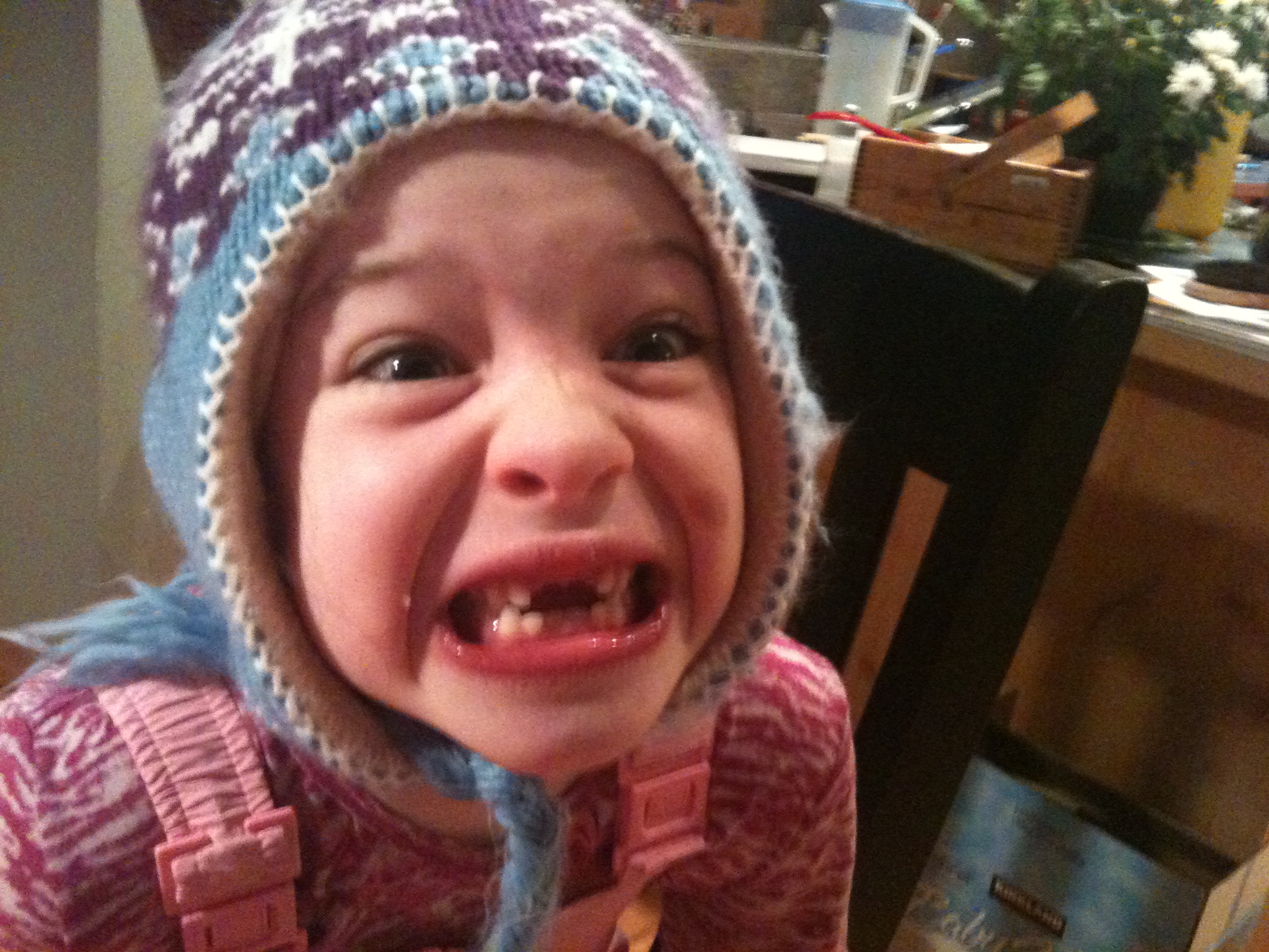Grace Makes a funny face.