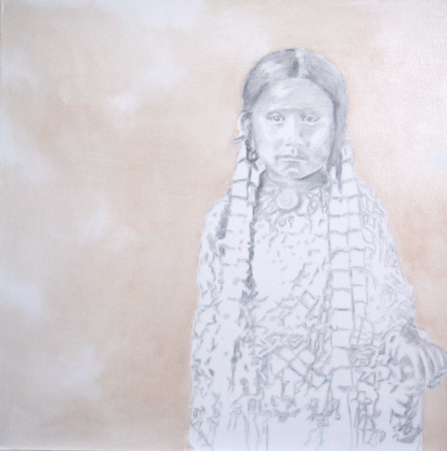 "Daughter of..." #1 ©2011 Janice Tanton. 30x30 oil on linen.