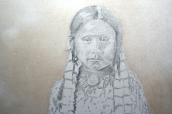 "Daughter of..." #1 ©2011 Janice Tanton. 30x30 oil on linen.