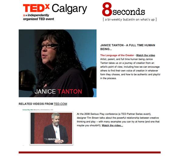 TEDxCalgary 8 Seconds Email Photo Featuring Janice Tanton