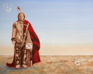 "Sioux. Me." ©2010 Janice Tanton. Oil on canvas. 48"x60"
