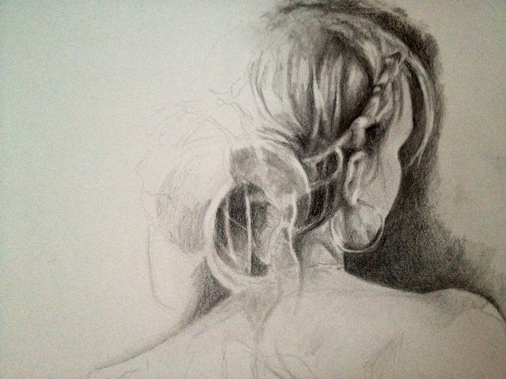 Chantal - Working Sketch ©2012 Janice Tanton. Graphite on paper. 14"x18"
