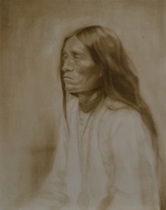 "Apache" ©2012 Janice Tanton. Oil on linen. 24"x30" Work in Progress